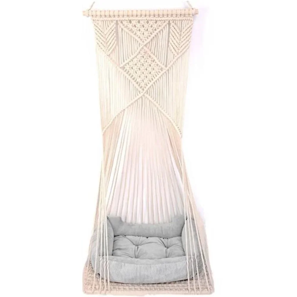 Cat Bed Cat Hammock Macrame Cat Swing Bed Cat Cage Cotton Rope Hanging Cat House